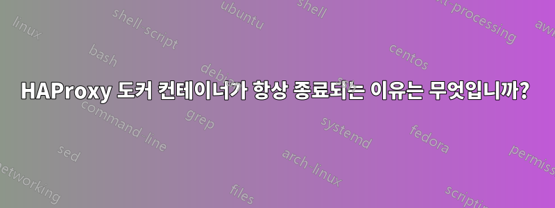 HAProxy 도커 컨테이너가 항상 종료되는 이유는 무엇입니까?