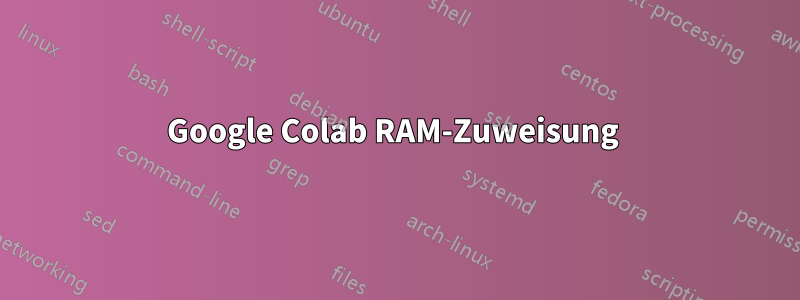 Google Colab RAM-Zuweisung 