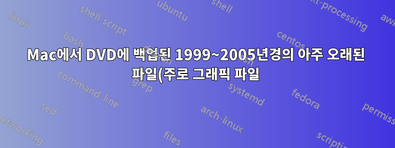 Mac에서 DVD에 백업된 1999~2005년경의 아주 오래된 파일(주로 그래픽 파일)을 열 수 없습니다.