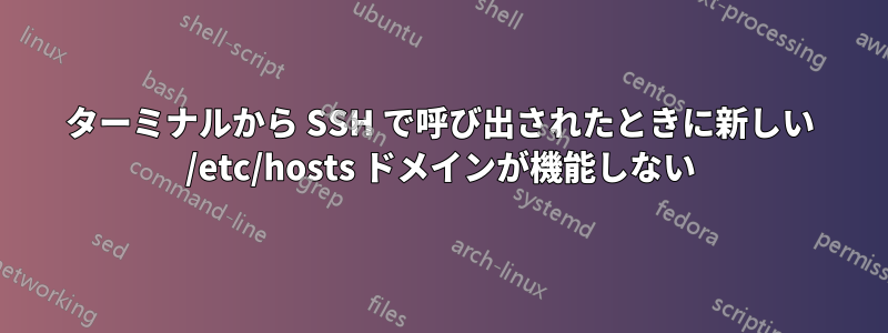 ターミナルから SSH で呼び出されたときに新しい /etc/hosts ドメインが機能しない