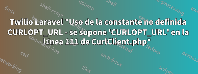 Twilio Laravel "Uso de la constante no definida CURLOPT_URL - se supone 'CURLOPT_URL' en la línea 111 de CurlClient.php"