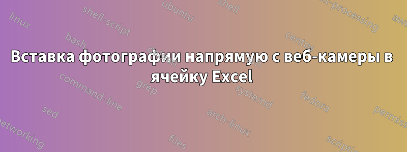 Вставка фотографии напрямую с веб-камеры в ячейку Excel