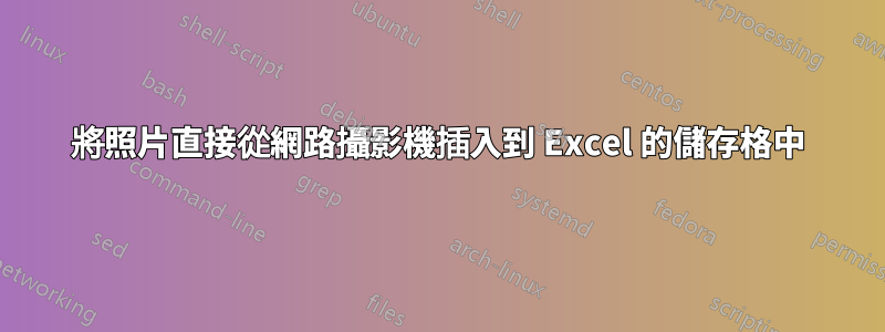 將照片直接從網路攝影機插入到 Excel 的儲存格中