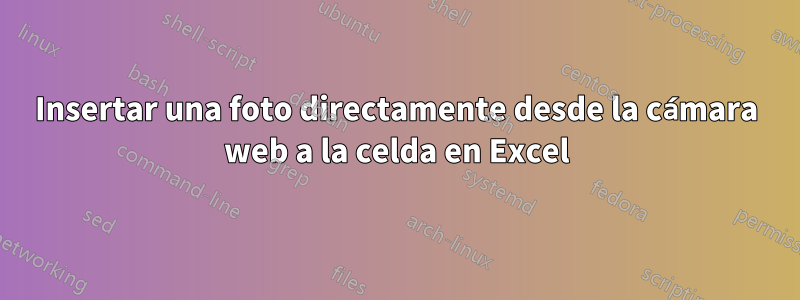 Insertar una foto directamente desde la cámara web a la celda en Excel