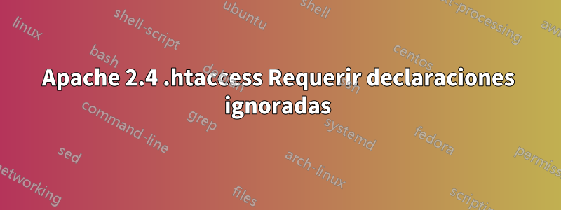 Apache 2.4 .htaccess Requerir declaraciones ignoradas