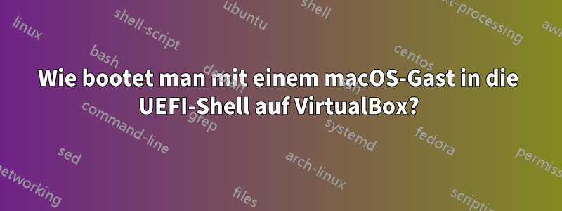 Wie bootet man mit einem macOS-Gast in die UEFI-Shell auf VirtualBox?