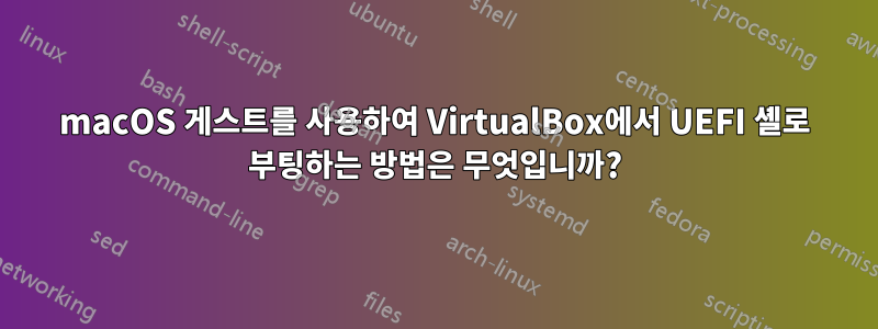 macOS 게스트를 사용하여 VirtualBox에서 UEFI 셸로 부팅하는 방법은 무엇입니까?