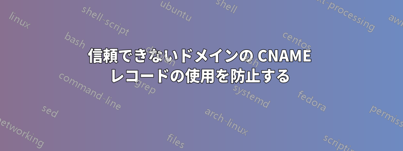 信頼できないドメインの CNAME レコードの使用を防止する