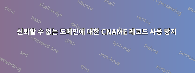 신뢰할 수 없는 도메인에 대한 CNAME 레코드 사용 방지