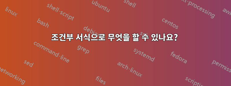 조건부 서식으로 무엇을 할 수 있나요?