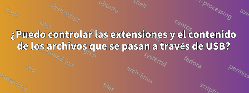 ¿Puedo controlar las extensiones y el contenido de los archivos que se pasan a través de USB?