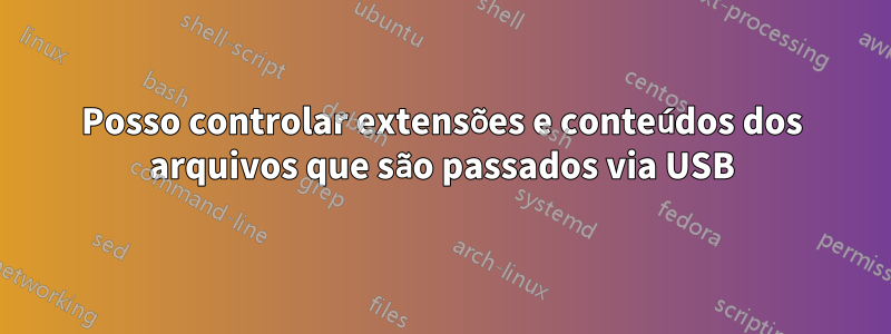 Posso controlar extensões e conteúdos dos arquivos que são passados ​​via USB