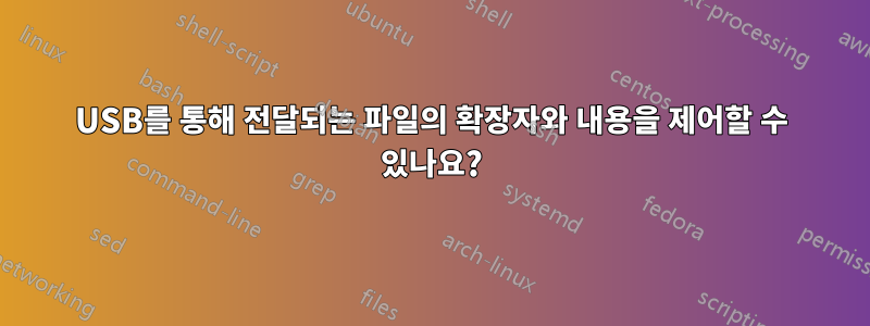 USB를 통해 전달되는 파일의 확장자와 내용을 제어할 수 있나요?