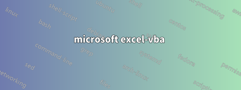 microsoft excel-vba