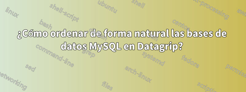 ¿Cómo ordenar de forma natural las bases de datos MySQL en Datagrip?