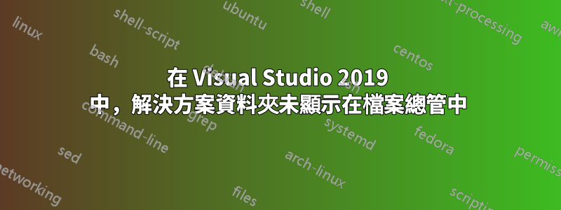 在 Visual Studio 2019 中，解決方案資料夾未顯示在檔案總管中