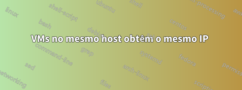 VMs no mesmo host obtêm o mesmo IP