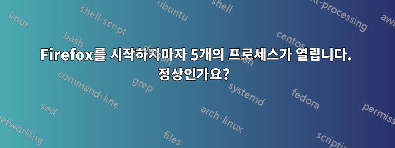 Firefox를 시작하자마자 5개의 프로세스가 열립니다. 정상인가요? 
