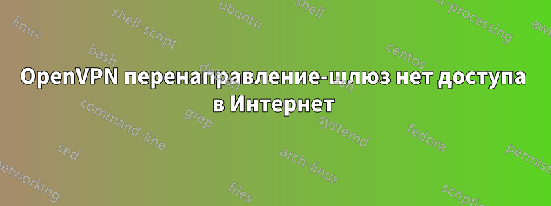 OpenVPN перенаправление-шлюз нет доступа в Интернет