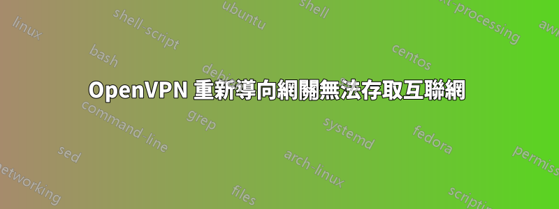OpenVPN 重新導向網關無法存取互聯網
