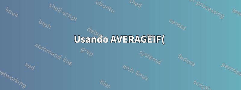Usando AVERAGEIF() ao longo de vários anos