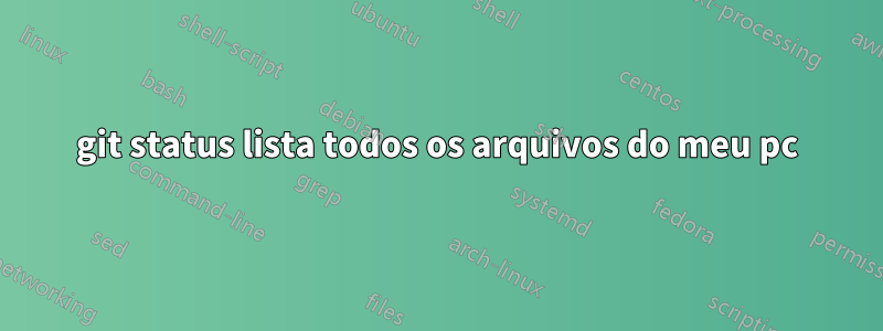 git status lista todos os arquivos do meu pc