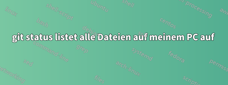 git status listet alle Dateien auf meinem PC auf