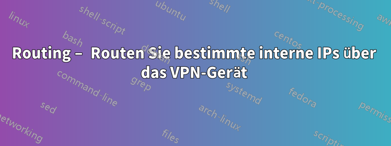 Routing – Routen Sie bestimmte interne IPs über das VPN-Gerät