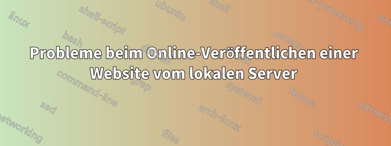 Probleme beim Online-Veröffentlichen einer Website vom lokalen Server