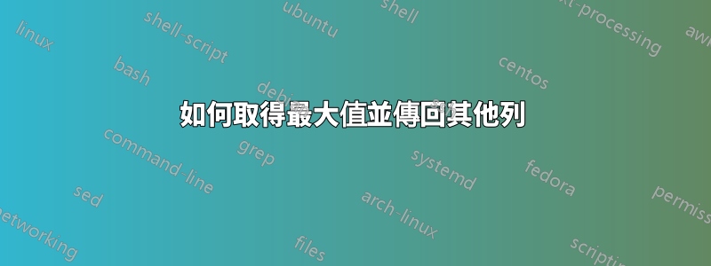 如何取得最大值並傳回其他列