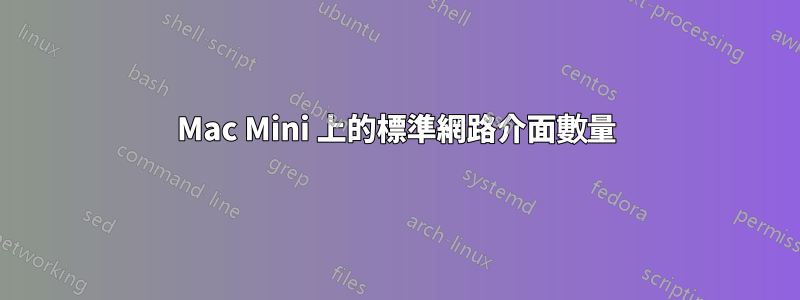 Mac Mini 上的標準網路介面數量