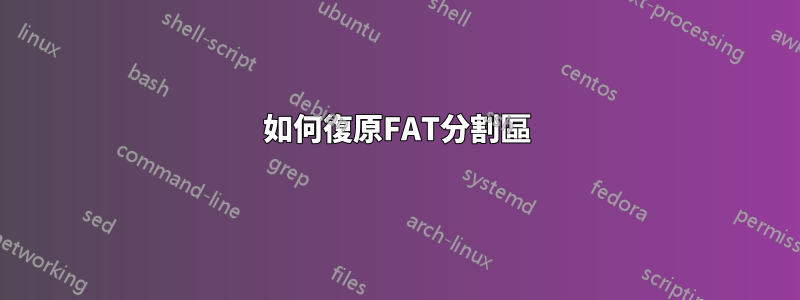 如何復原FAT分割區