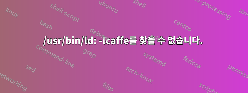 /usr/bin/ld: -lcaffe를 찾을 수 없습니다.