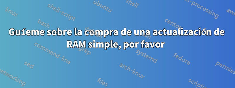 Guíeme sobre la compra de una actualización de RAM simple, por favor 