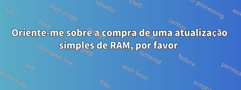 Oriente-me sobre a compra de uma atualização simples de RAM, por favor 