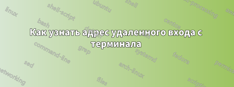 Как узнать адрес удаленного входа с терминала