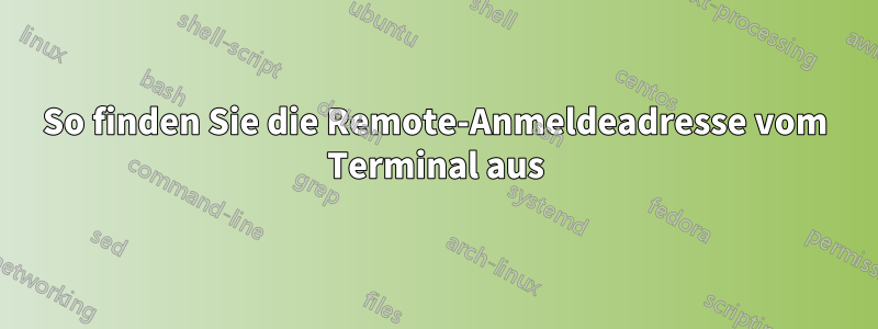 So finden Sie die Remote-Anmeldeadresse vom Terminal aus