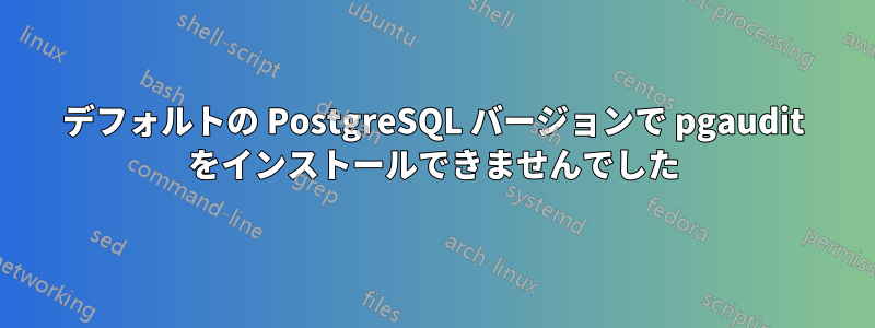 デフォルトの PostgreSQL バージョンで pgaudit をインストールできませんでした