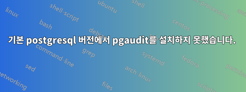 기본 postgresql 버전에서 pgaudit를 설치하지 못했습니다.