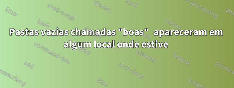 Pastas vazias chamadas "boas" apareceram em algum local onde estive