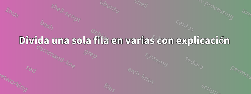 Divida una sola fila en varias con explicación