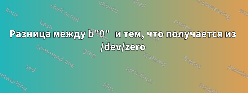 Разница между b"0" и тем, что получается из /dev/zero