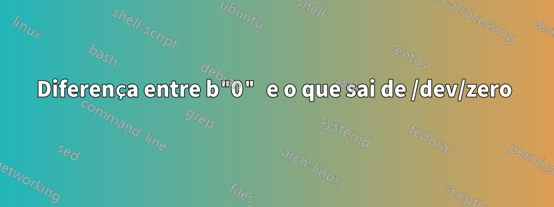 Diferença entre b"0" e o que sai de /dev/zero