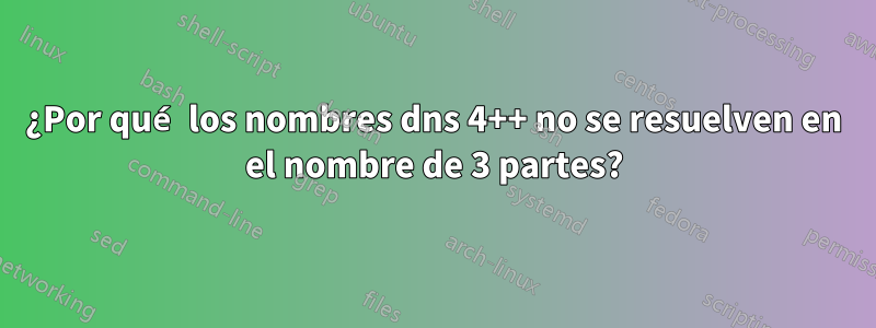 ¿Por qué los nombres dns 4++ no se resuelven en el nombre de 3 partes?