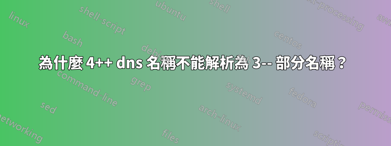 為什麼 4++ dns 名稱不能解析為 3-- 部分名稱？