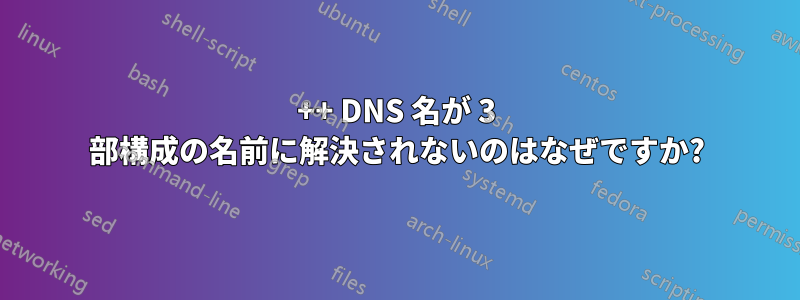 4++ DNS 名が 3 部構成の名前に解決されないのはなぜですか?