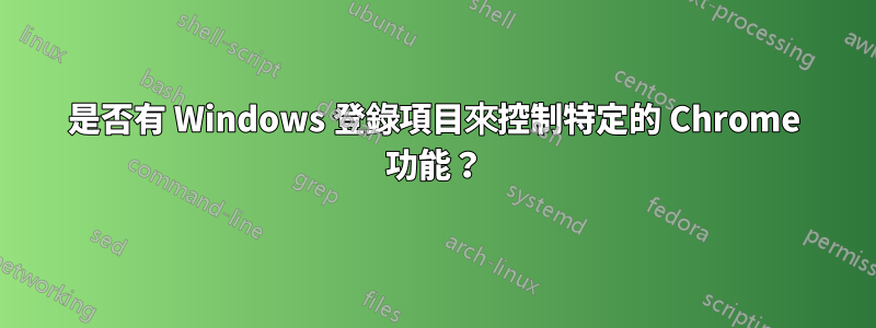 是否有 Windows 登錄項目來控制特定的 Chrome 功能？