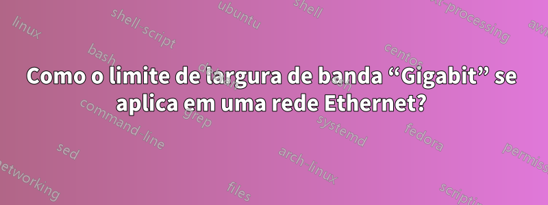 Como o limite de largura de banda “Gigabit” se aplica em uma rede Ethernet?