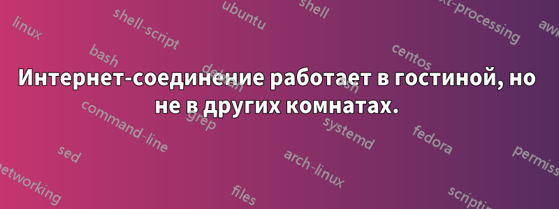 Интернет-соединение работает в гостиной, но не в других комнатах.