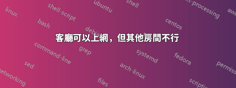 客廳可以上網，但其他房間不行